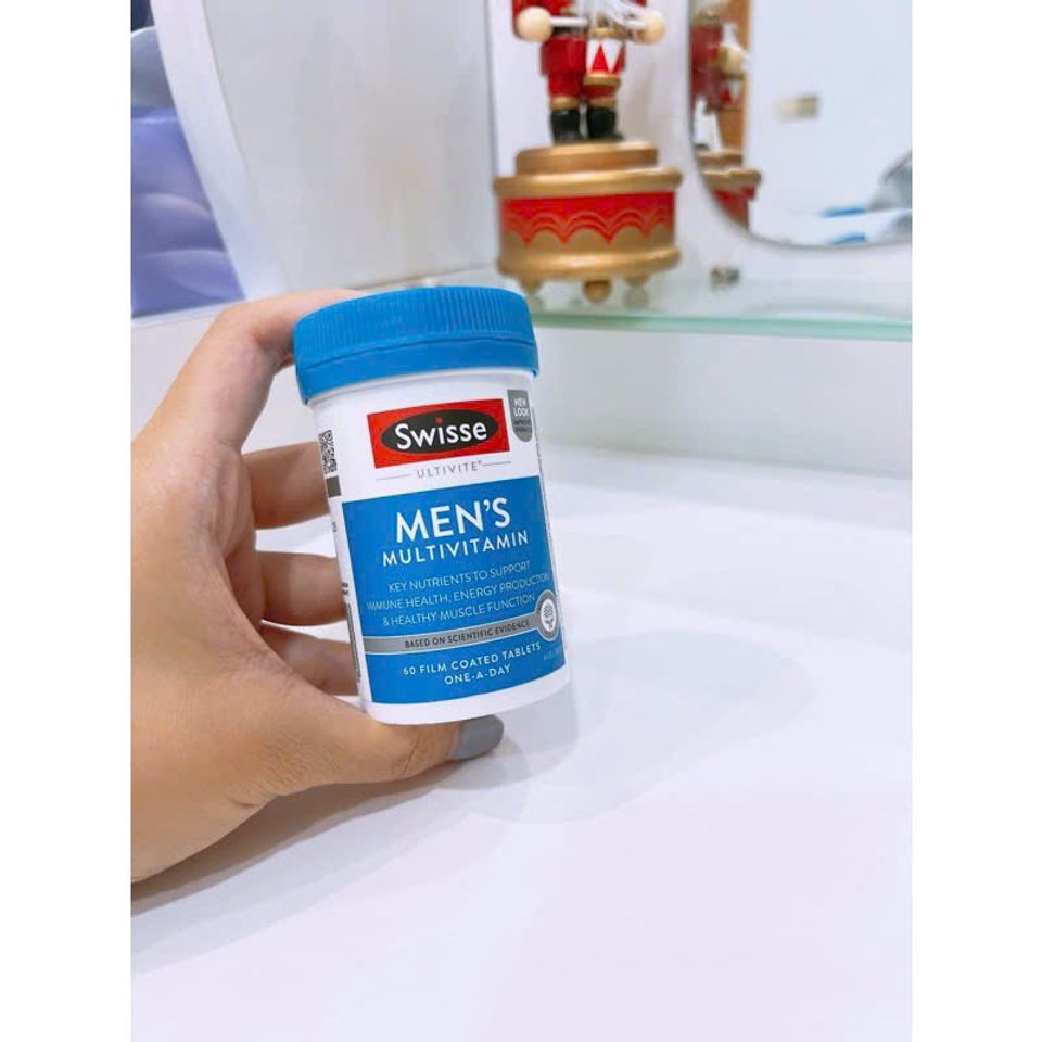 Viên Uống Bổ Sung Vitamin Tổng Hợp Cho Nam - Swisse Men’s Ultivite 60 Viên, Hỗ Trợ Sức Khỏe, Vitamin và Khoáng Chất 45 Loại