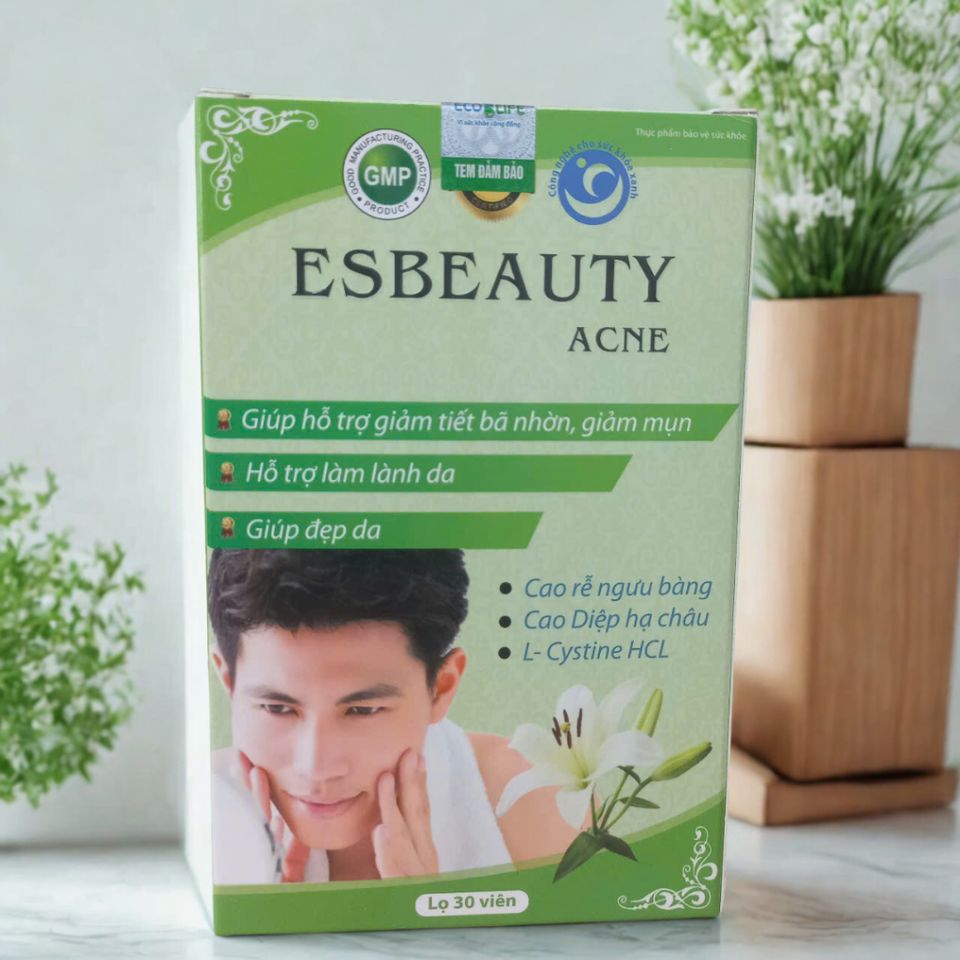 Viên Uống Esbeauty Acne - Giảm Nhờn, Ngừa Mụn, Phục Hồi Da Khỏe & Sáng - Giải Pháp Cho Da Dầu, Mụn Ẩn, Làm Đẹp Từ Bên Trong