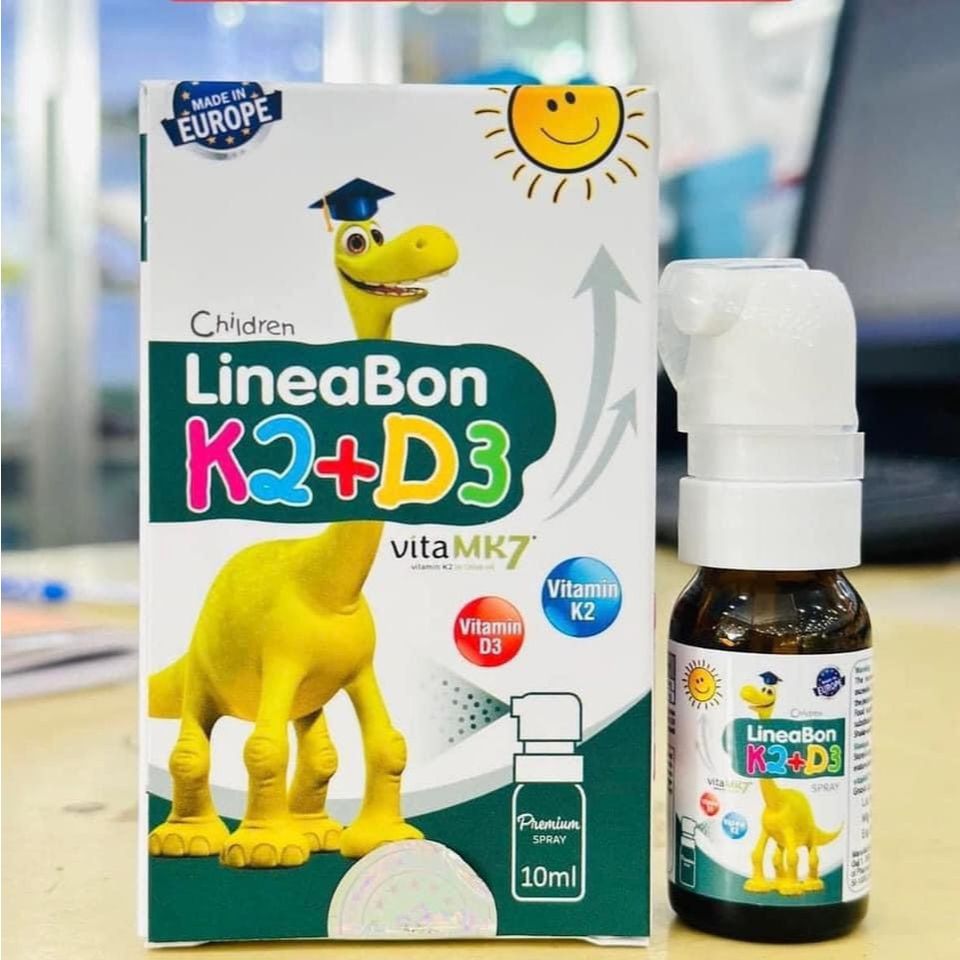 D3 K2 Xịt Lineabon 15ml - Hỗ Trợ Tăng Chiều Cao, Cải Thiện Hấp Thụ Canxi Cho Trẻ Em, Vitamin D3 Và K2 Thiên Nhiên