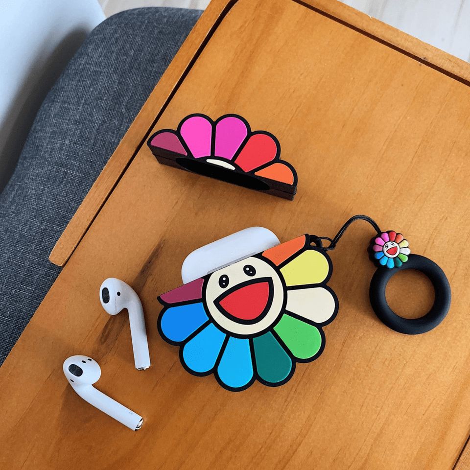 Vỏ Bọc AirPods Pro Silicon Dẻo - Thiết Kế Hoa Cười Sắc Mầu - Phụ Kiện Giá Rẻ Cho Tai Nghe AirPods 1 2 ᴄᴀꜱᴇ ᴀɪʀᴘᴏᴅ