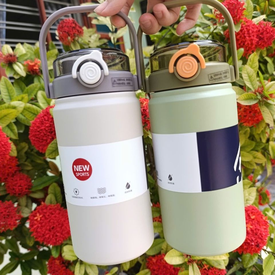 Bình Giữ Nhiệt Inox 316 Chính Hãng 1000ML - Chống Rò Rỉ, Có Ống Hút Tiện Lợi, Phong Cách Sang Trọng, Dùng Cho Học Sinh, Văn Phòng