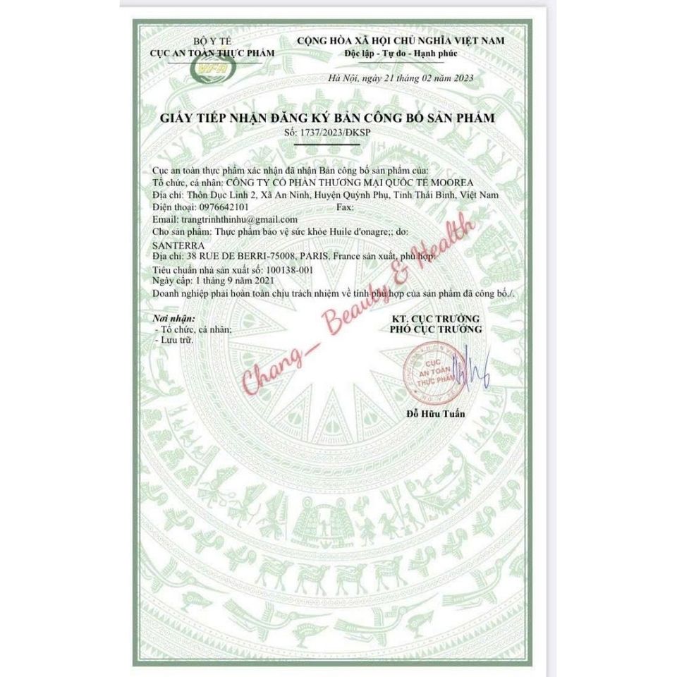 Dầu Hoa Anh Thảo Santerra Pháp - Hỗ Trợ Nội Tiết Tố, Đẹp Da, Giảm Đau Bụng - 200 Viên Viên Nén Thực Phẩm Chức Năng