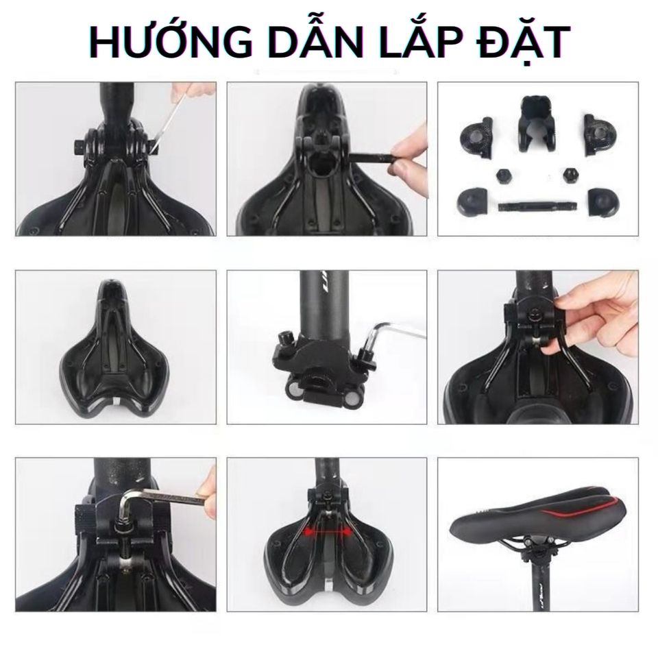 Yên Xe Đạp Gel Silicone PÊ ĐAN Chất Liệu Da PU Không Thấm Nước - Yên Đạp Thể Thao Siêu Êm, Đệm Bọt Ảo và Phản Quang An Toàn