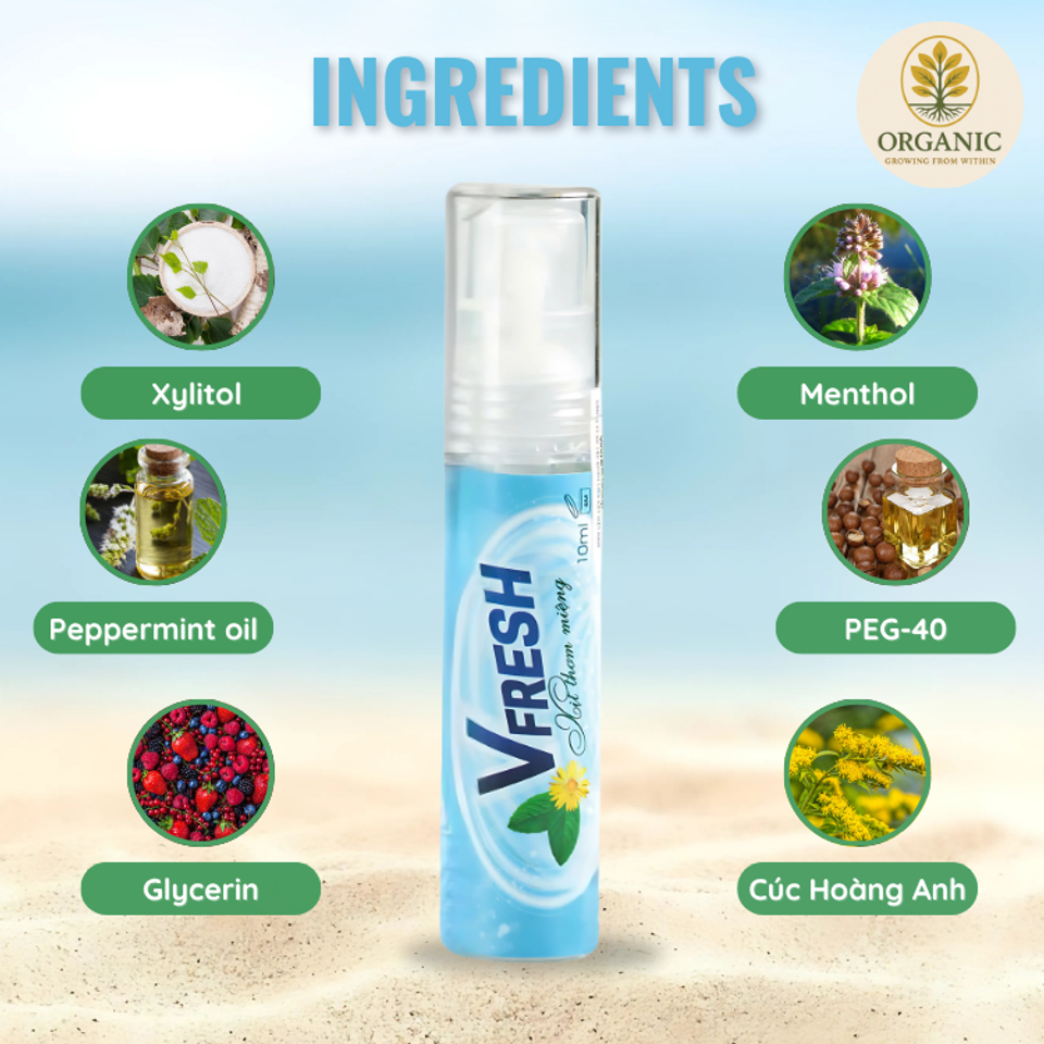 Xịt thơm miệng Vfresh Thảo Mộc Bạc Hà - Giải Pháp Hơi Thở Tươi Mát, Tự Tin Giao Tiếp Mọi Lúc Mọi Nơi