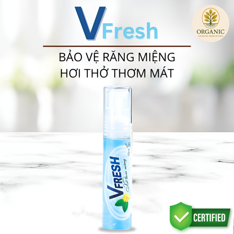 Xịt thơm miệng Vfresh Thảo Mộc Bạc Hà - Giải Pháp Hơi Thở Tươi Mát, Tự Tin Giao Tiếp Mọi Lúc Mọi Nơi