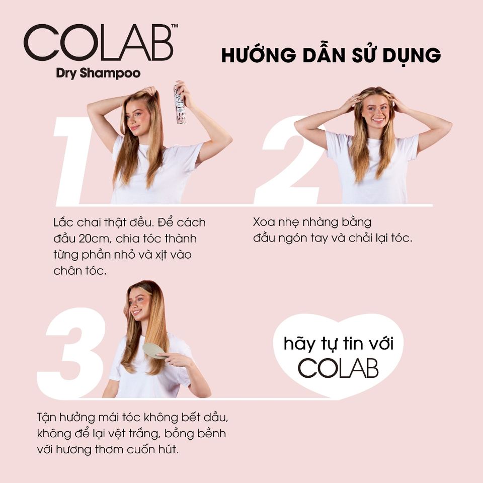 Dầu Gội Khô Colab Original 50ml - Dễ Dàng Tạo Kiểu, Tóc Sạch Bồng Bềnh Chỉ Sau 5 Giây, Xuất Xứ Anh Quốc