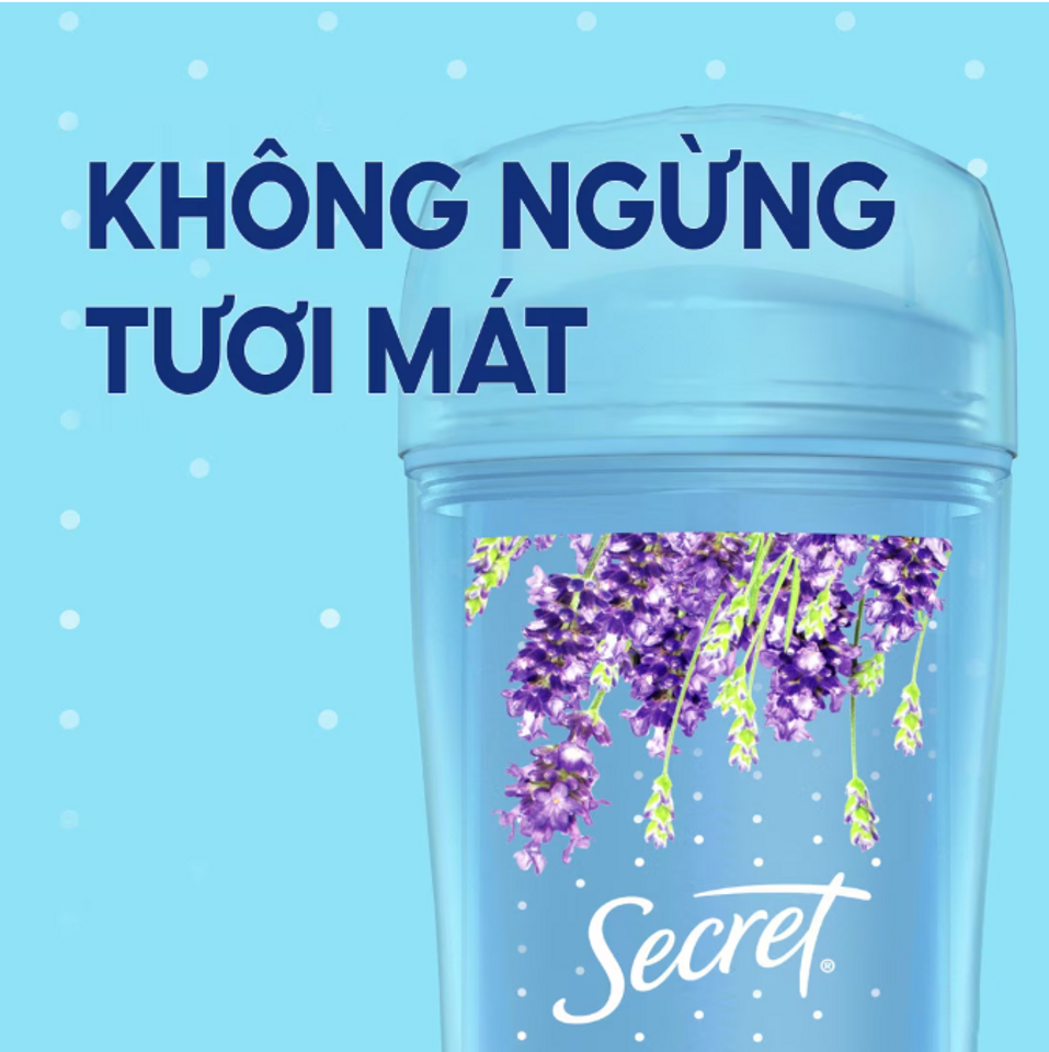 Gel Khử Mùi Secret Luxe Lavender 73G - Lăn Khử Mùi Cao Cấp Mỹ, Hương Oải Hương Dễ Chịu, Phù Hợp Da Nhạy Cảm, Giúp Tự Tin Cả Ngày