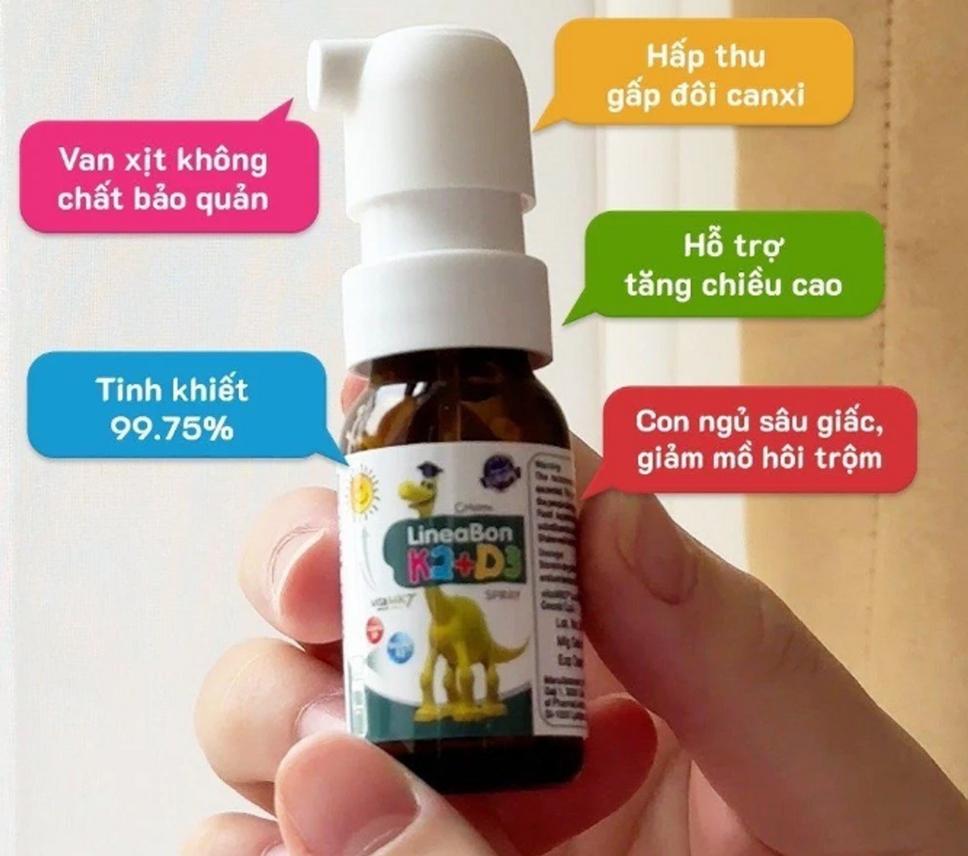 (Hàng nhập khẩu) Xịt bổ sung vitamin K2+D3 LineaBon 10ml