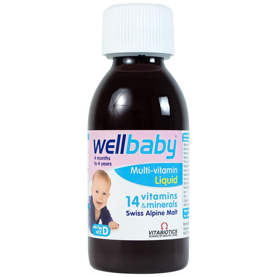 Siro WELLBABY Multi-Vitamin Liquid 150ml - Hỗ Trợ Tăng Cường Sức Khỏe và Đề Kháng Cho Trẻ 4 Tháng Đến 4 Tuổi