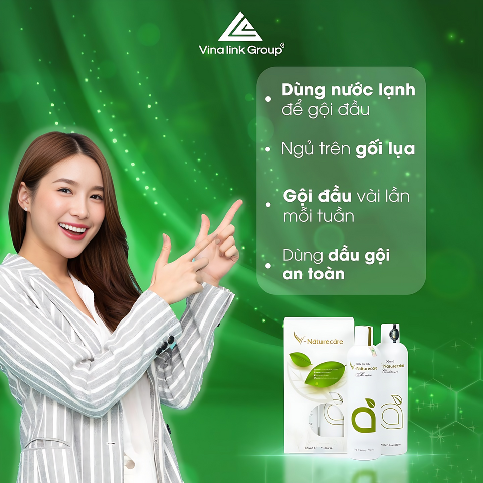 Dầu Gội Thảo Mộc Vnaturecare 300mL - Organic Giảm Hư Tổn, Chắc Khỏe Tóc & Không Kích Ứng Da Đầu, Giải Pháp Chăm Sóc Tóc Tự Nhiên