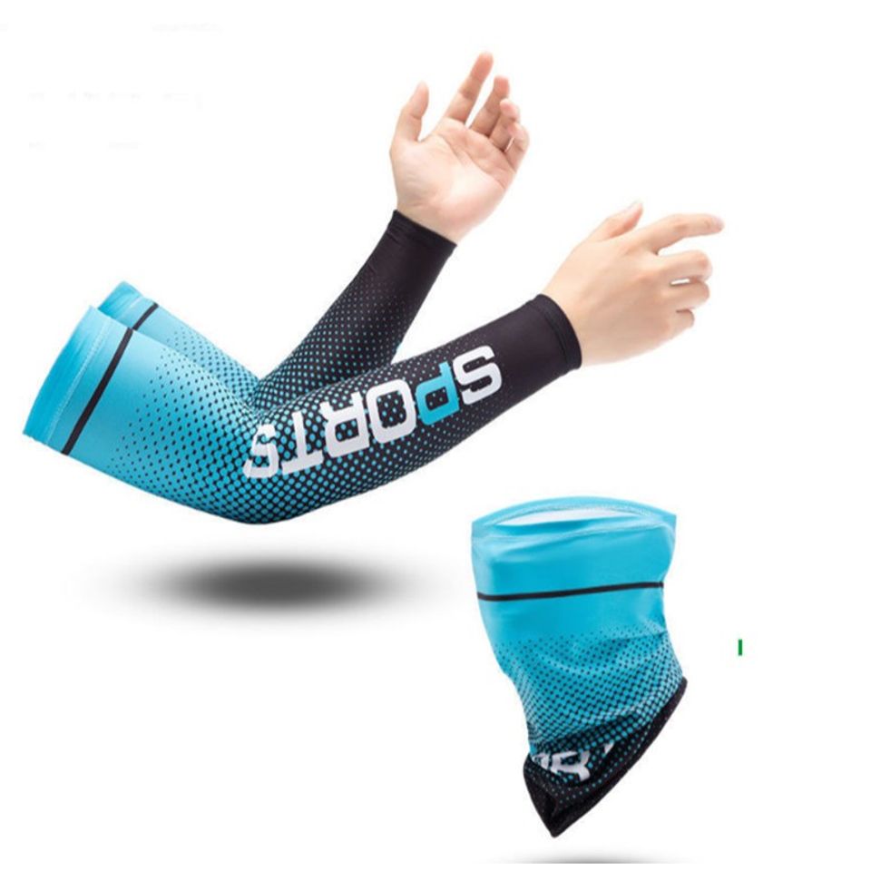 Combo Găng Tay Dài Chống Nắng và Khăn Che Mặt UV - Phụ Kiện Thể Thao Đi Phượt, Dã Ngoại Cho Nam Nữ