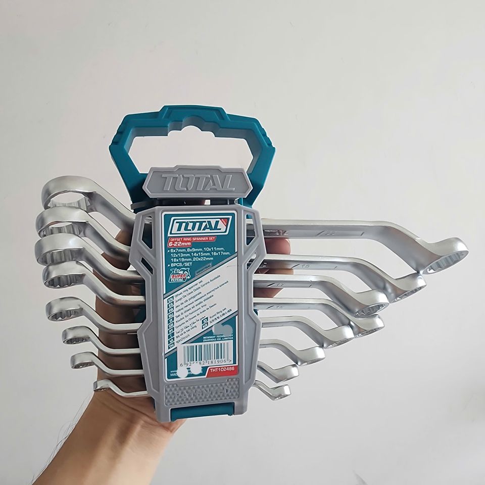 Bộ Cờ Lê 2 Đầu Vòng Total THT102486 - 8 Chi Tiết Kích Thước 6-22mm, Thép CR-V Cao Cấp, Chịu Lực Tốt, Dụng Cụ Sửa Chữa Chuyên Nghiệp