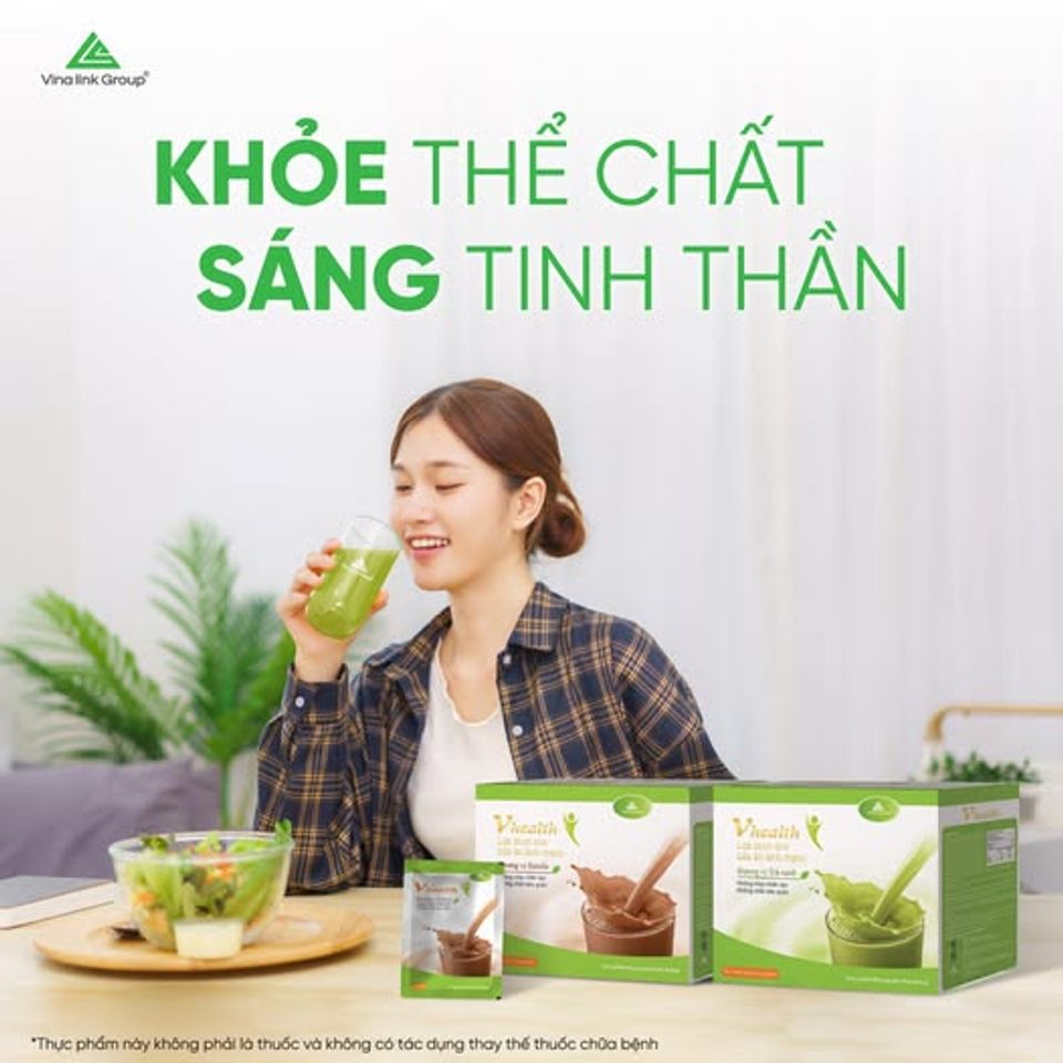 Bột Dinh Dưỡng Vhealth Socola - Bữa Ăn Nhanh Bổ Dưỡng, Hỗ Trợ Tăng/Giảm Cân Tự Nhiên - Hộp 20 Gói Organic Chất Lượng Cao