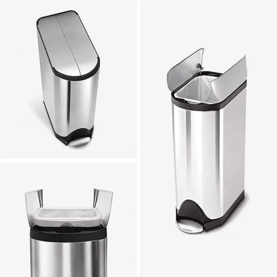 Thùng rác đạp chân mở nắp cánh bướm Simplehuman CW2058 18L inox bền ...