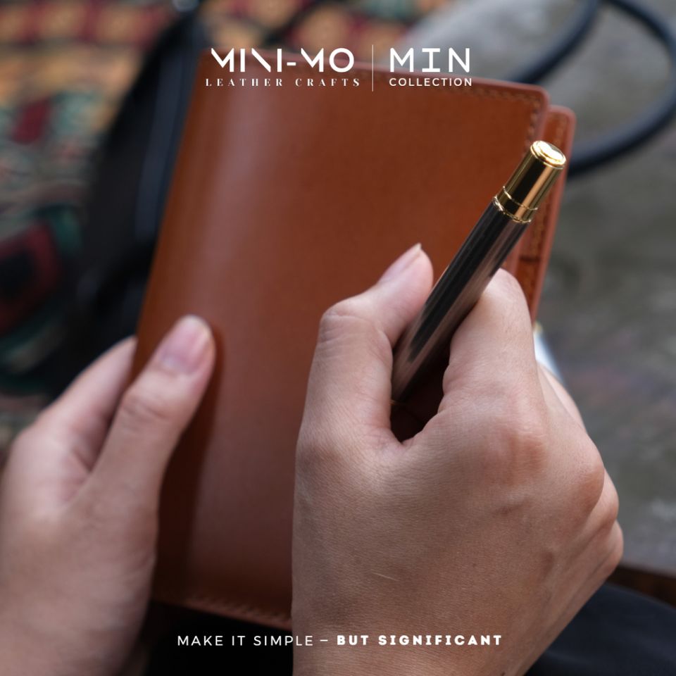 Sổ Tay Ghi Chép MINI-MO Bìa Da Thật A6 - Sản Phẩm Thủ Công Chống Thấm Nước, Bảo Hành Trọn Đời SA6-01