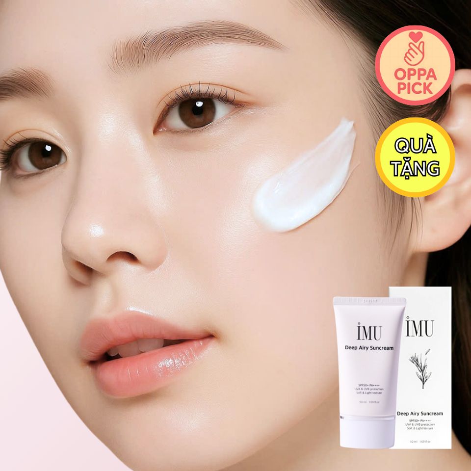 Kem Chống Nắng Vật Lý Nâng Tone Dưỡng Ẩm iMU Deep Airy Sun Cream 50ml - Bảo Vệ Da Khỏe Mạnh, Không Kích Ứng, Dưỡng Sáng Da