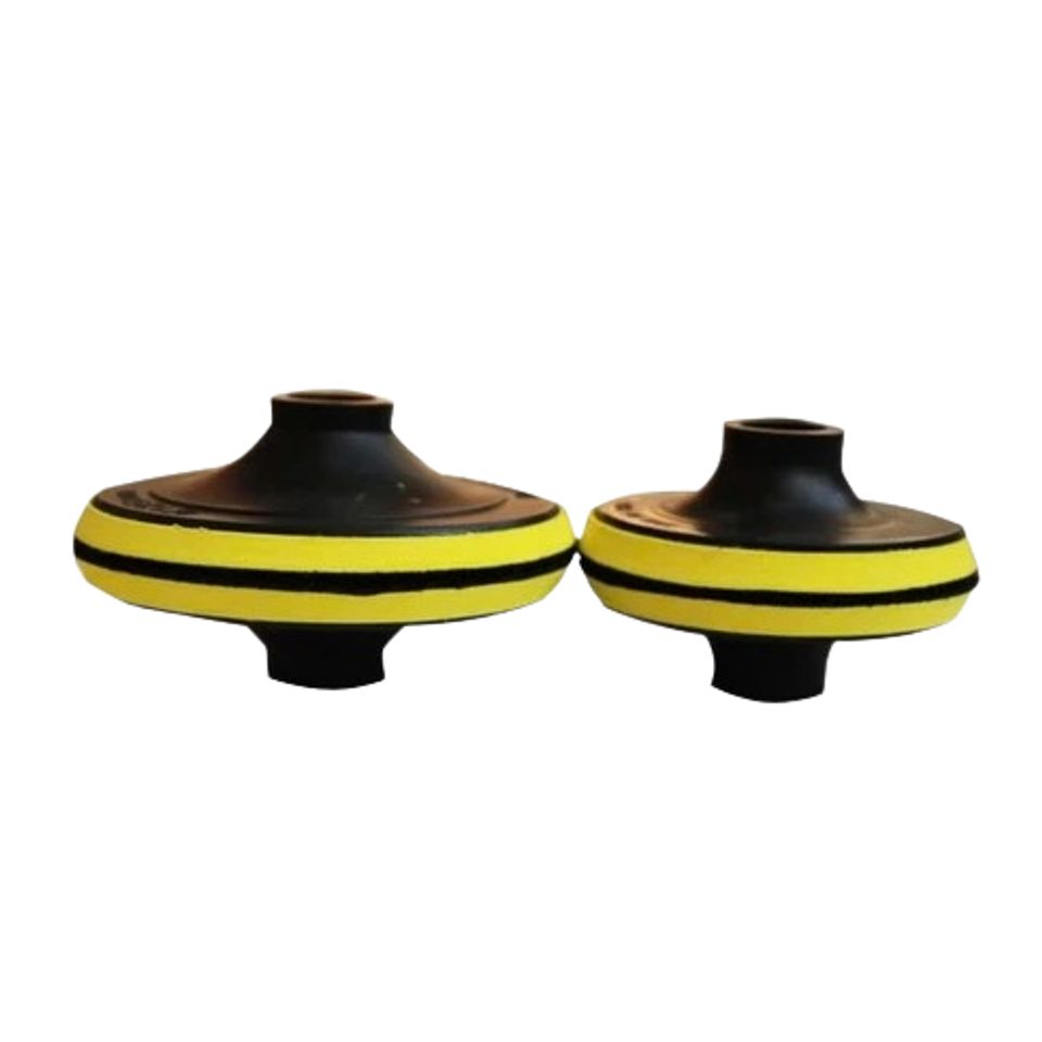 Đế Nhựa Chà Nhám 4 inch - Đế ABS Chất Lượng Cao cho Máy Mài và Giấy Nhám, Dễ Dàng Thay Thế, Màu Đen Vàng