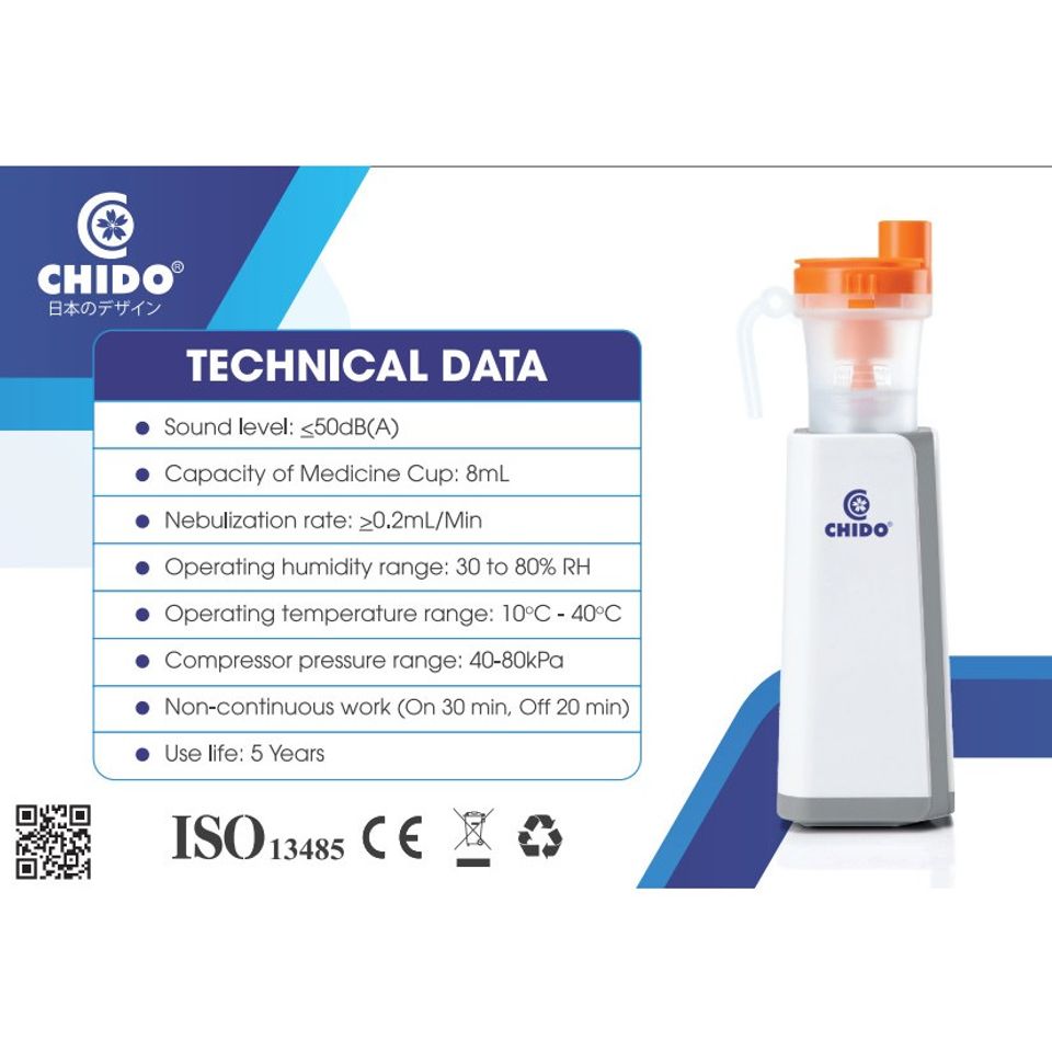Máy Xông Khí Dung Cầm Tay CHIDO 2023 CNB69026 - Thiết Bị Y Tế Nhỏ Gọn, Pin Sạc, Đa Năng, Dùng Cho Người Lớn và Trẻ Em