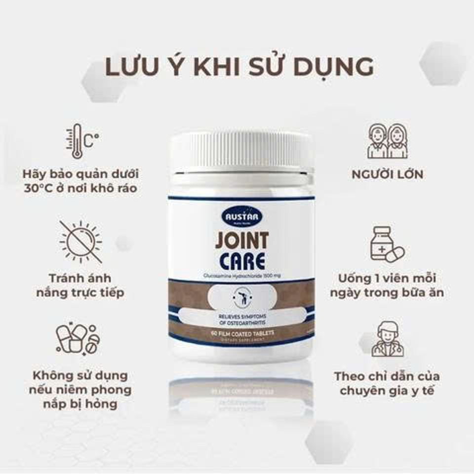 Viên Uống Hỗ Trợ Xương Khớp AUSTAR Joint Care - Glucosamine 1500mg - Giải Pháp Giảm Đau Khớp và Viêm Khớp (60 viên)