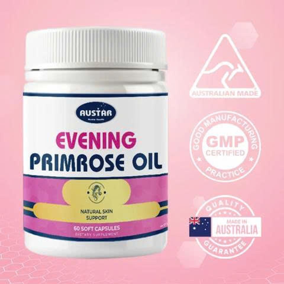 Viên Uống Tinh Dầu Hoa Anh Thảo Austar Evening Primrose Oil 1000mg - Hỗ Trợ Cân Bằng Nội Tiết Tố và Làm Đẹp Da (60 Viên)