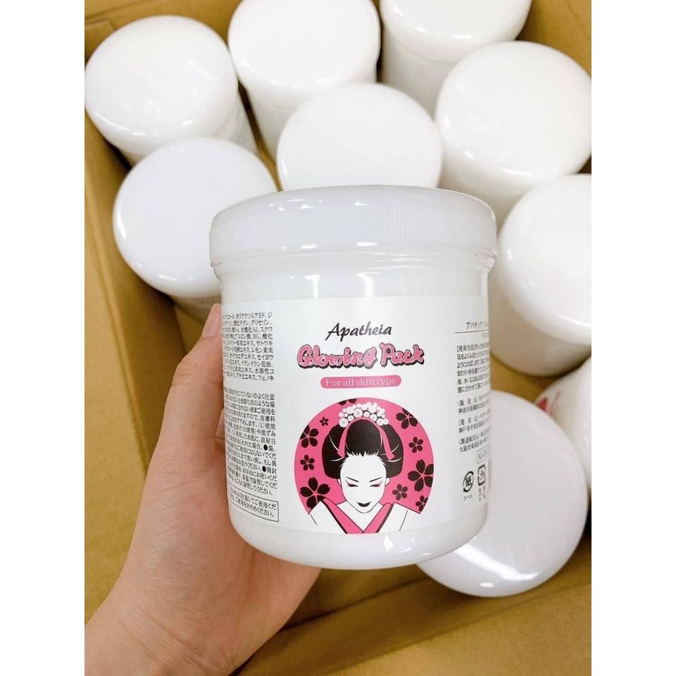 Kem Ủ Trắng GLOWING PACK Nhật Bản 500gr - Trắng Da, Căng Bóng, Se Lỗ Chân Lông, Chống Lão Hóa, Sạch Bụi Bẩn, Tẩy Nám, Vết Tàn Nhang