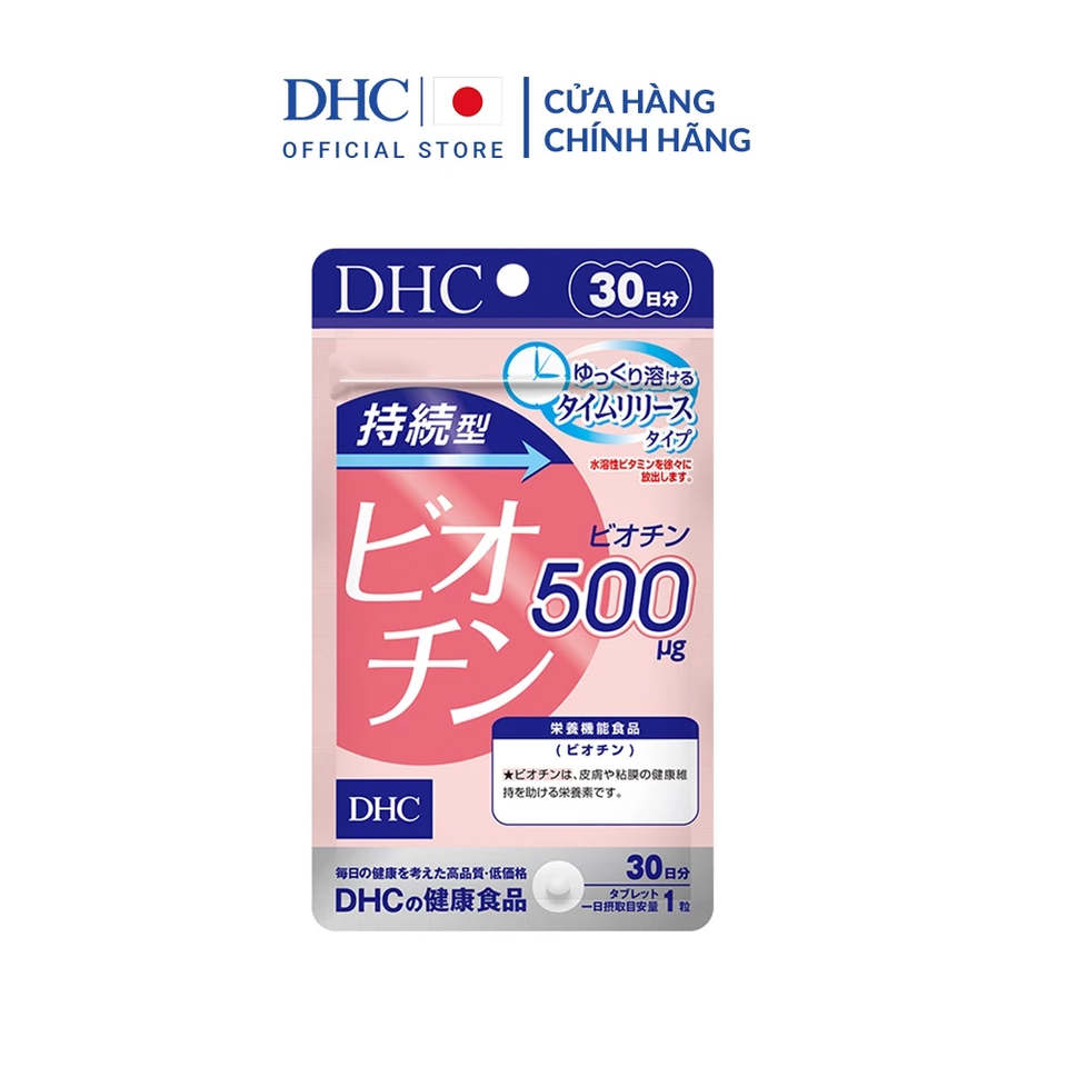 Viên Uống DHC Sustained Release Biotin - Hỗ Trợ Tóc, Da, Móng Khỏe Mạnh - 30 Viên Nhật Bản