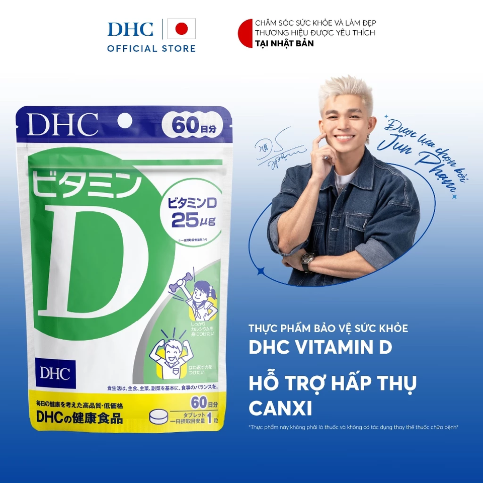 Viên uống DHC Vitamin D3 60 viên - Hỗ trợ tăng cường miễn dịch và hấp thu canxi - Bổ sung vitamin D cho người lớn