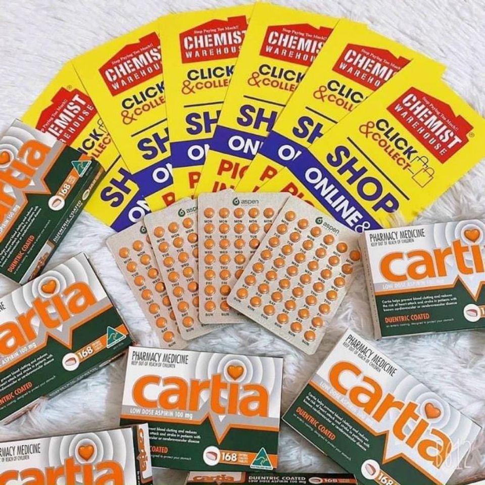 CARTIA Viên Uống Ngừa Đột Quỵ và Giảm Nguy Cơ Đau Tim - Hỗ Trợ Tim Mạch, 168 Viên, Xuất Xứ Úc