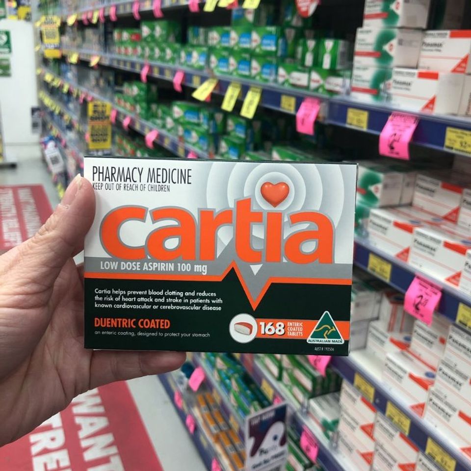CARTIA Viên Uống Ngừa Đột Quỵ và Giảm Nguy Cơ Đau Tim - Hỗ Trợ Tim Mạch, 168 Viên, Xuất Xứ Úc