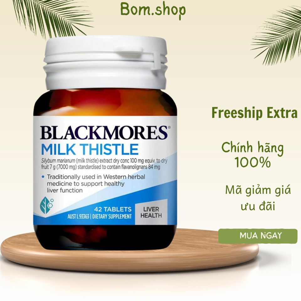 Viên Uống Thải Độc Gan Blackmores Milk Thistle 42 Viên - Hỗ Trợ Chức Năng Gan, Xuất Xứ Úc, Thực Phẩm Chức Năng Chất Lượng