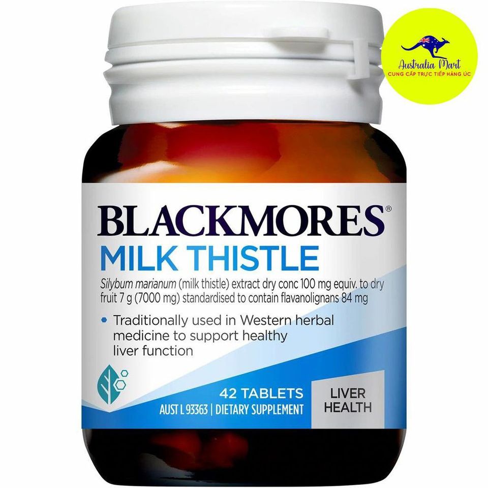 Viên Uống Thải Độc Gan Blackmores Milk Thistle 42 Viên - Hỗ Trợ Chức Năng Gan, Xuất Xứ Úc, Thực Phẩm Chức Năng Chất Lượng