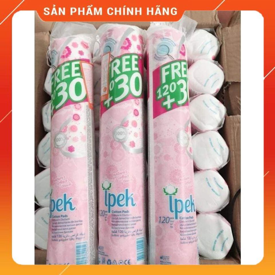 Bông Tẩy Trang Ipek Thổ Nhĩ Kỳ 80 Miếng - Bông Cotton Tự Nhiên Mềm Mịn, An Toàn Cho Da Nhạy Cảm, Tẩy Trang Hiệu Quả