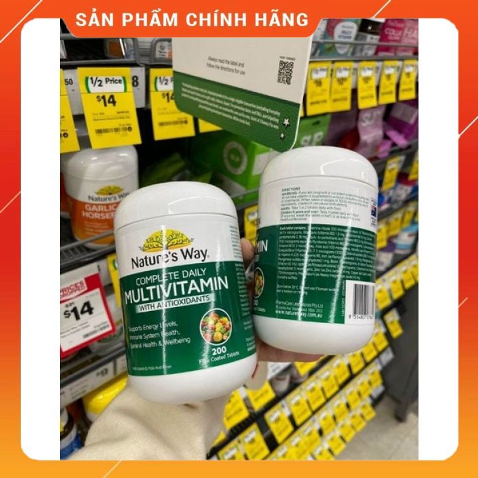 Vitamin Tổng Hợp Tảo Biển Nature’s Way Complete Daily Multivitamin - Hộp 200 Viên - Hỗ Trợ Sức Khỏe Đầy Đủ Cho Gia Đình