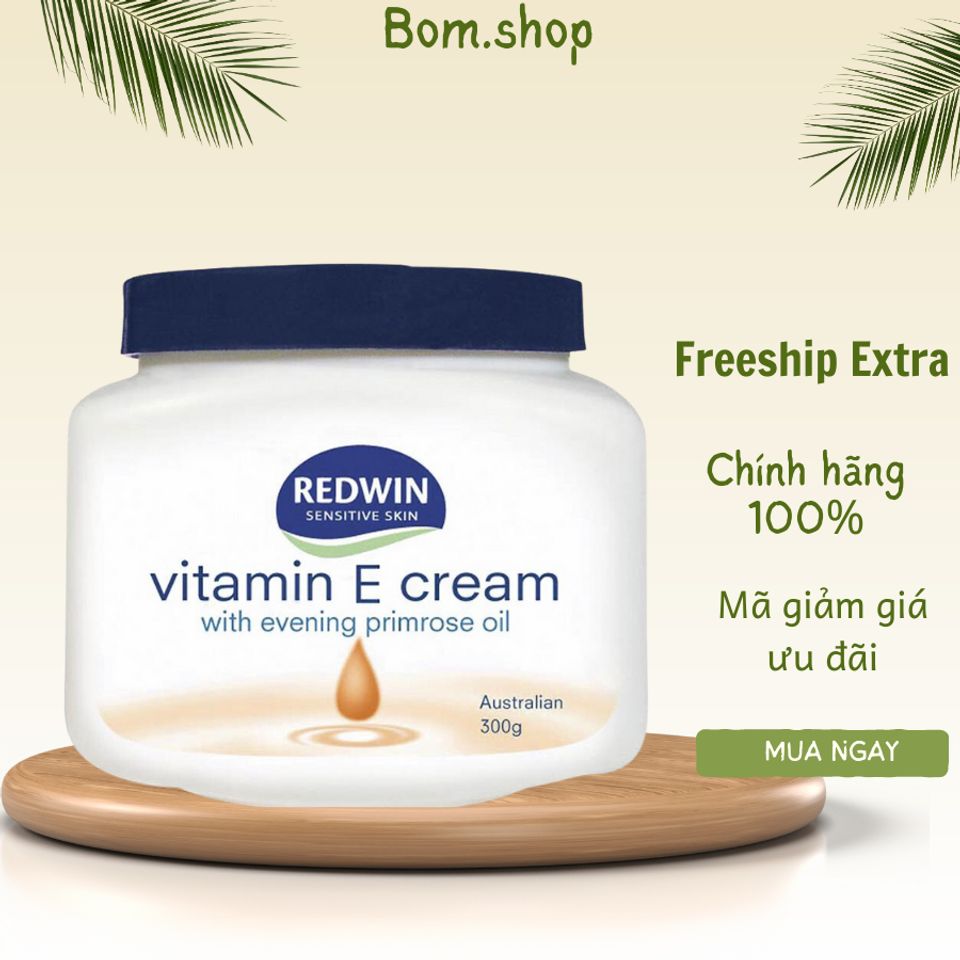 Kem Dưỡng Da Mềm Mịn REDWIN Vitamin E Cream 300g - Dưỡng Ẩm, Chống Lão Hóa, Phục Hồi Da Tổn Thương, Chính Hãng Úc