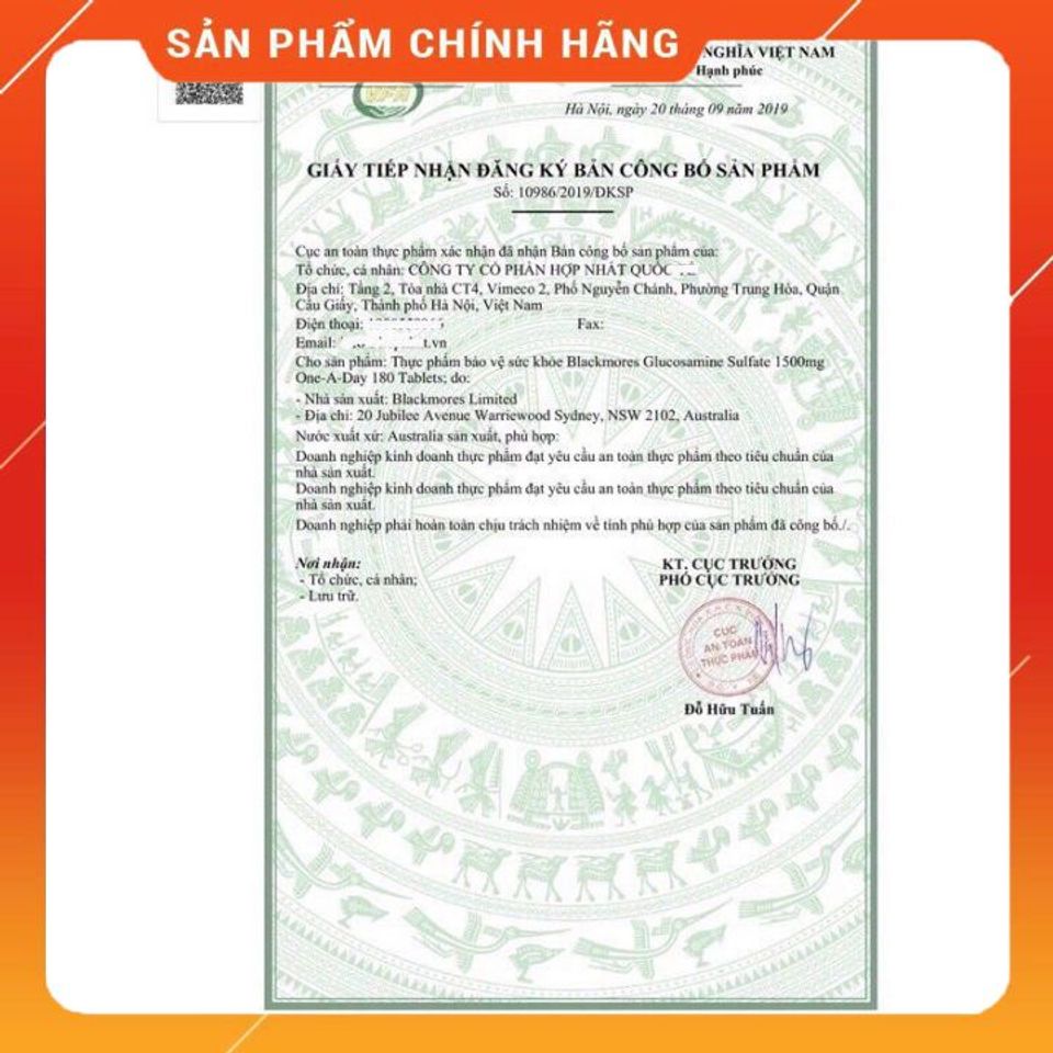 Blackmores Glucosamine Sulfate 1500 One A Day - Viên uống bổ xương khớp, giảm đau và sưng hiệu quả, mẫu mới 2020