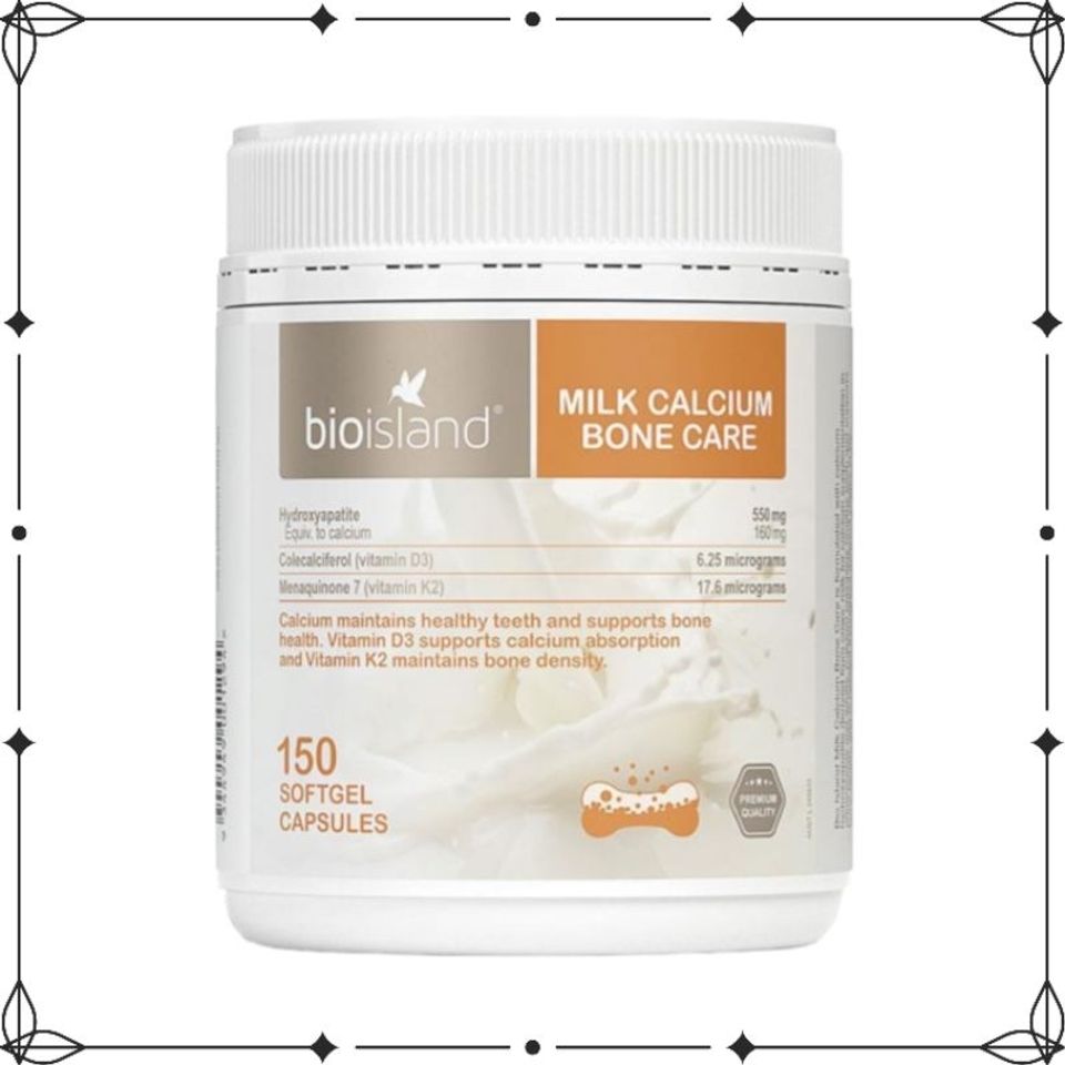 Canxi Sữa Bioisland Milk Calcium Bone Care 150 viên - Hỗ trợ xương khỏe mạnh với Vitamin K2 và D3 cho trẻ và người lớn