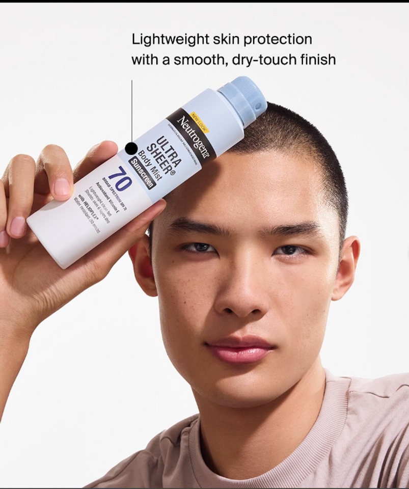 Xịt Chống Nắng Toàn Thân Neutrogena Ultra Sheer SPF 70 - Bảo Vệ Da Trước Tia UV, Cảm Giác Mát Mẻ, 141G
