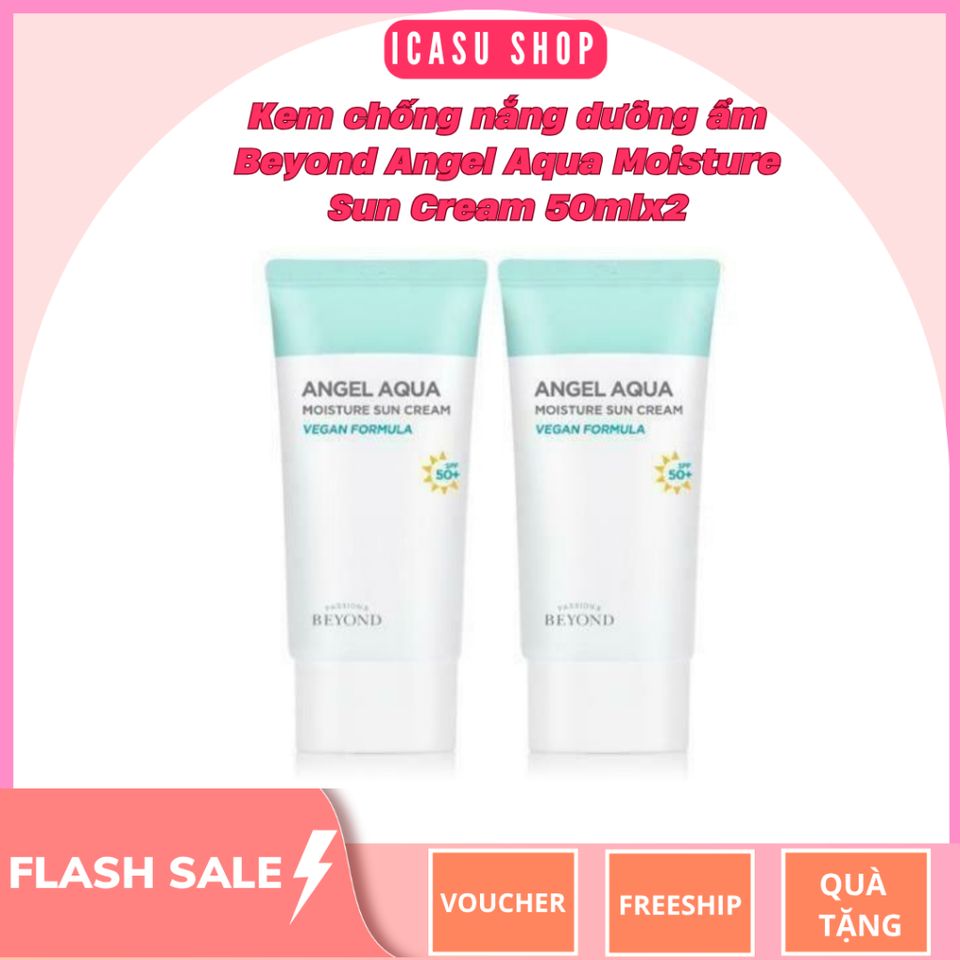 Kem Chống Nắng Dưỡng Ẩm Beyond Angel Aqua Moisture Sun Cream 50ml x2 - Bảo Vệ Da Khỏi Tia UV, Dưỡng Ẩm Chuyên Sâu, An Toàn Cho Da Nhạy Cảm