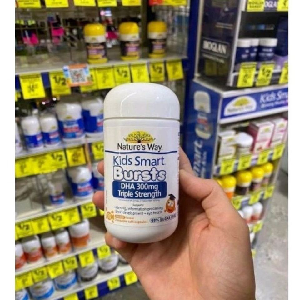 Viên Uống DHA 300mg Nature's Way Kids Smart - Tăng Cường Phát Triển Não Bộ Trẻ Em 50 Viên - Vitamin Hỗ Trợ Sức Khỏe Mắt Cho Bé