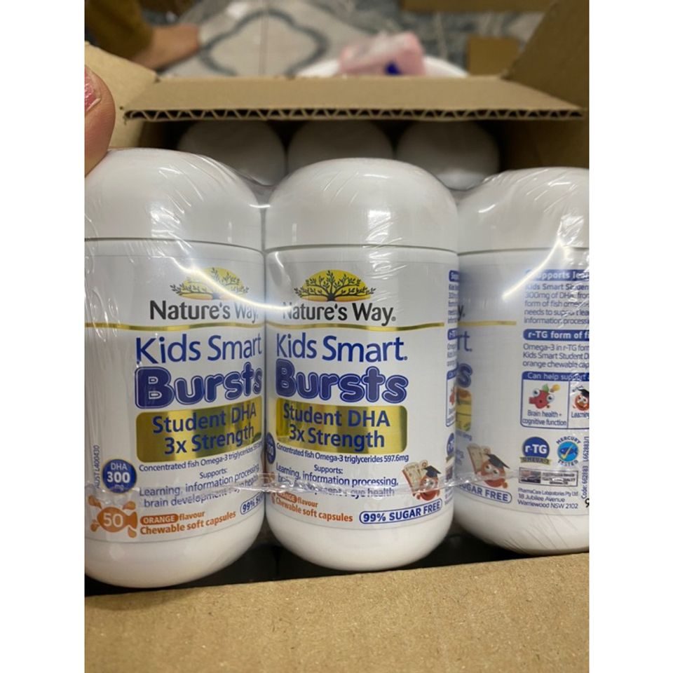 Viên Uống DHA 300mg Nature's Way Kids Smart - Tăng Cường Phát Triển Não Bộ Trẻ Em 50 Viên - Vitamin Hỗ Trợ Sức Khỏe Mắt Cho Bé