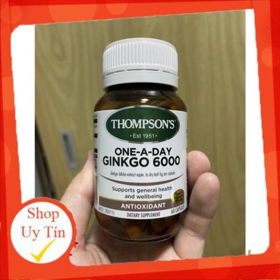 Viên Uống Bổ Não Ginkgo Thompson 6000mg - Tăng Cường Trí Nhớ & Tinh Thần Minh Mẫn, Hỗ Trợ Người Già