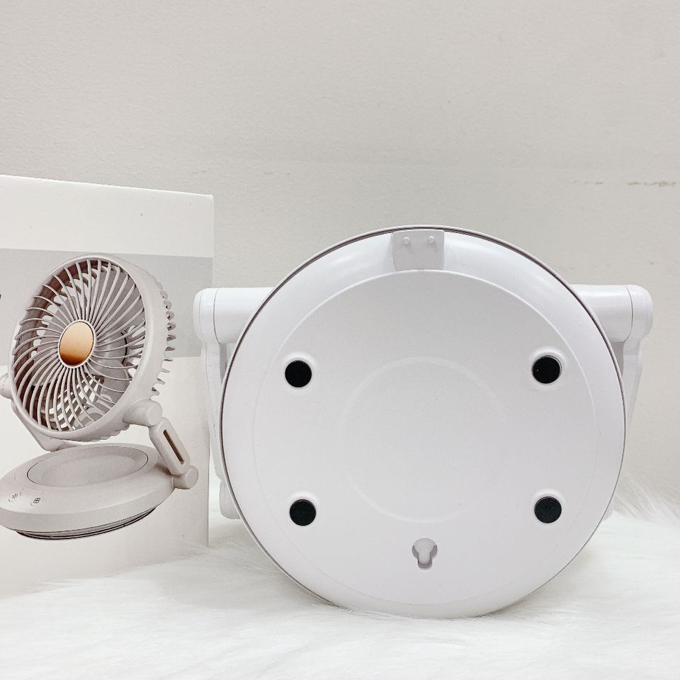 {BH 2 NĂM} Quạt Tích Điện Mini Jubilee Mart Có Đèn LED, 3 Chế độ Gió Xoay 90 độ Sử Dụng Lên Đến 8h