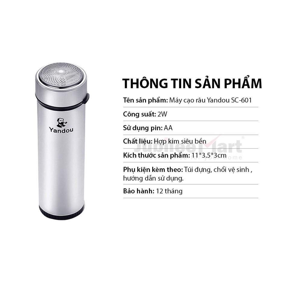 Máy Cạo Râu Mini Đa Năng Jubilee Mart Sạc Pin Sang Trọng Mạ Bạc - Dễ Dàng Mang Theo, Chống Thấm Nước, Cạo Râu Chính Hãng