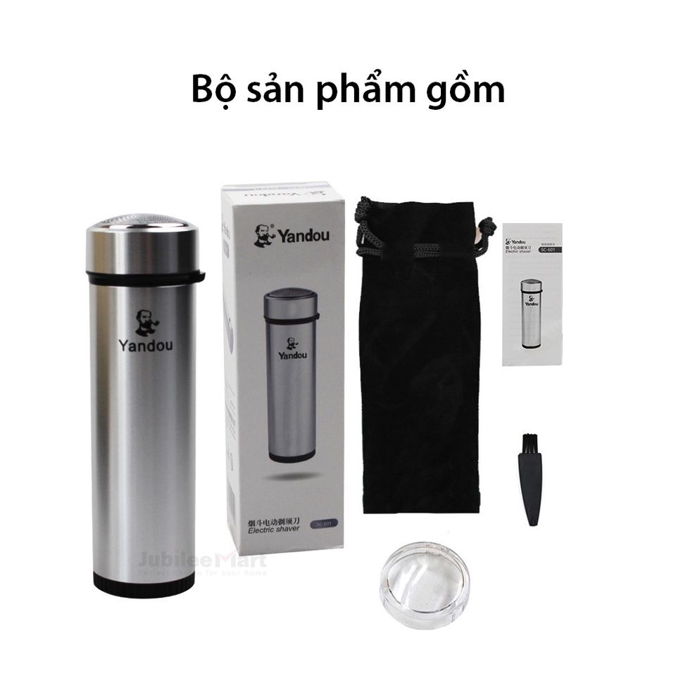 Máy Cạo Râu Mini Đa Năng Jubilee Mart Sạc Pin Sang Trọng Mạ Bạc - Dễ Dàng Mang Theo, Chống Thấm Nước, Cạo Râu Chính Hãng