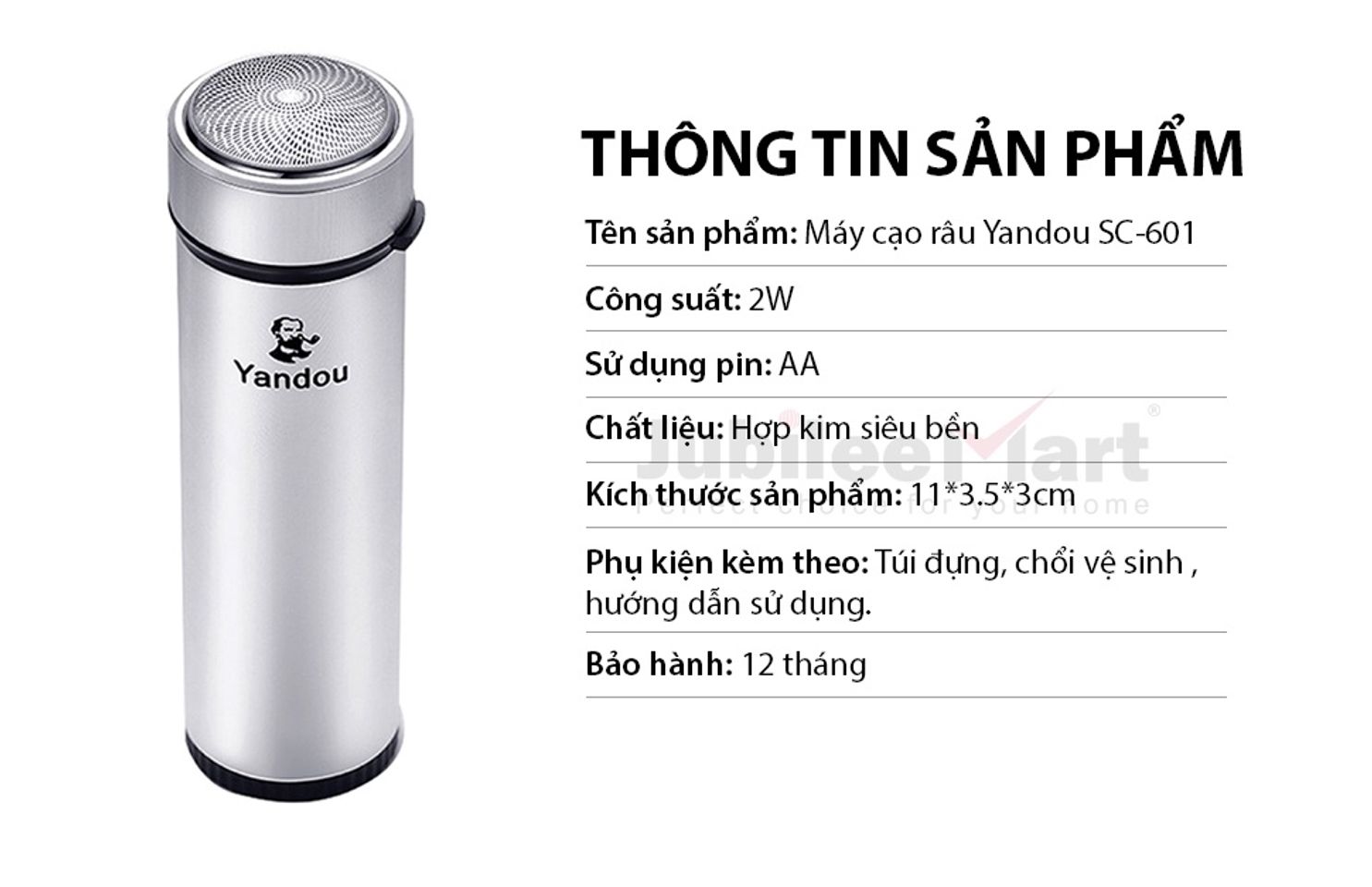 Máy Cạo Râu Mini Đa Năng Jubilee Mart Sạc Pin Sang Trọng Mạ Bạc - Dễ Dàng Mang Theo, Chống Thấm Nước, Cạo Râu Chính Hãng