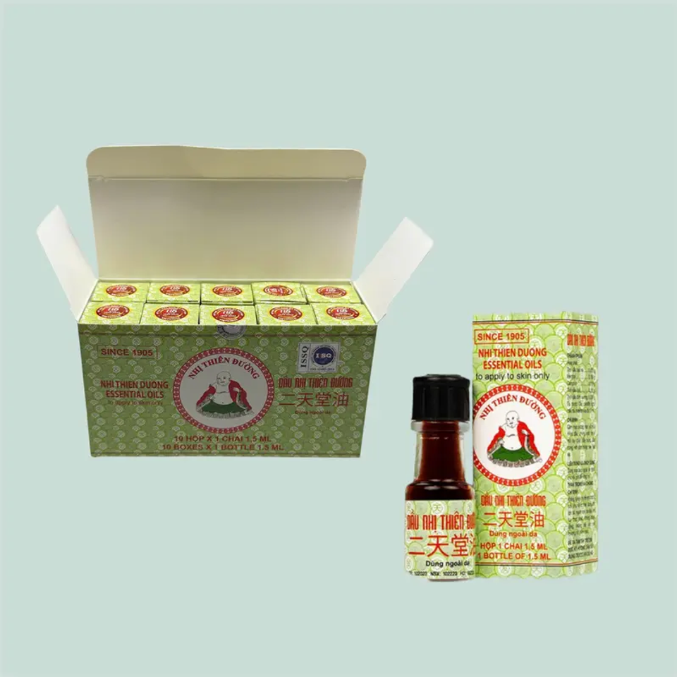 Dầu Nhị Thiên Đường 1.5ml - Hỗ Trợ Cảm Mạo, Phong Hàn, Sổ Mũi - Sản Phẩm Thảo Dược Truyền Thống Việt Nam