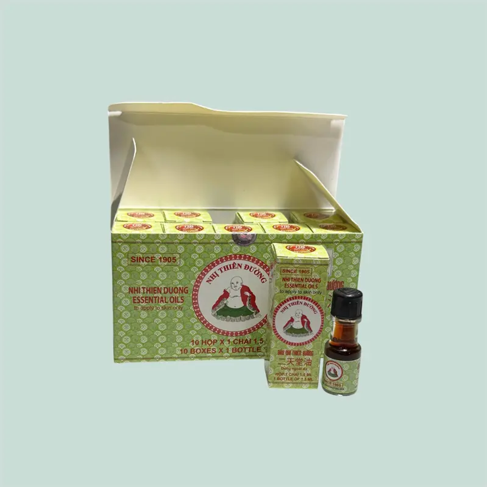 Dầu Nhị Thiên Đường 1.5ml - Hỗ Trợ Cảm Mạo, Phong Hàn, Sổ Mũi - Sản Phẩm Thảo Dược Truyền Thống Việt Nam