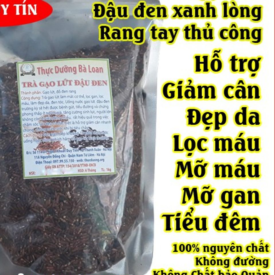 Trà Gạo Lứt Đậu Đen Xanh Lòng 1kg Rang Tay Hỗ Trợ Giảm Cân Tự Nhiên - Sản Phẩm Thực Dưỡng Bà Loan