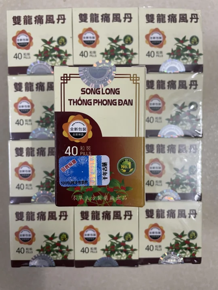 Viên Uống Hỗ Trợ Khớp Song Long Thống Phong Đan - Giảm Đau Nhức, Cải Thiện Thoái Hóa Khớp - Hộp 40 Viên Chính Hãng