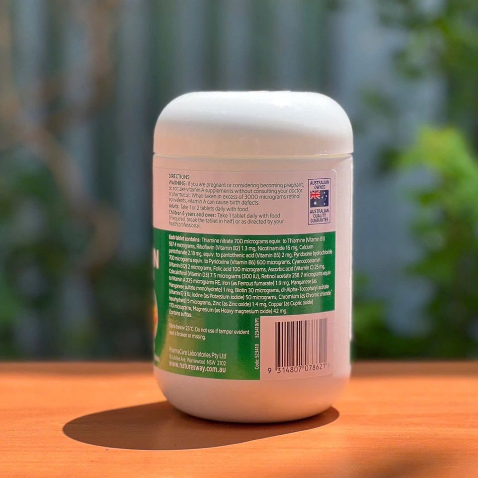 Vitamin Tổng Hợp Nature’s Way Complete Daily Multivitamin 200 Viên - Hỗ Trợ Sức Đề Kháng, Nhập Khẩu Chính Ngạch Úc